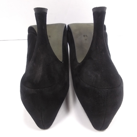 DONALD J. PLINER Black Suede Platform Heels Front Bow Detail EUC - Picture 14 of 15